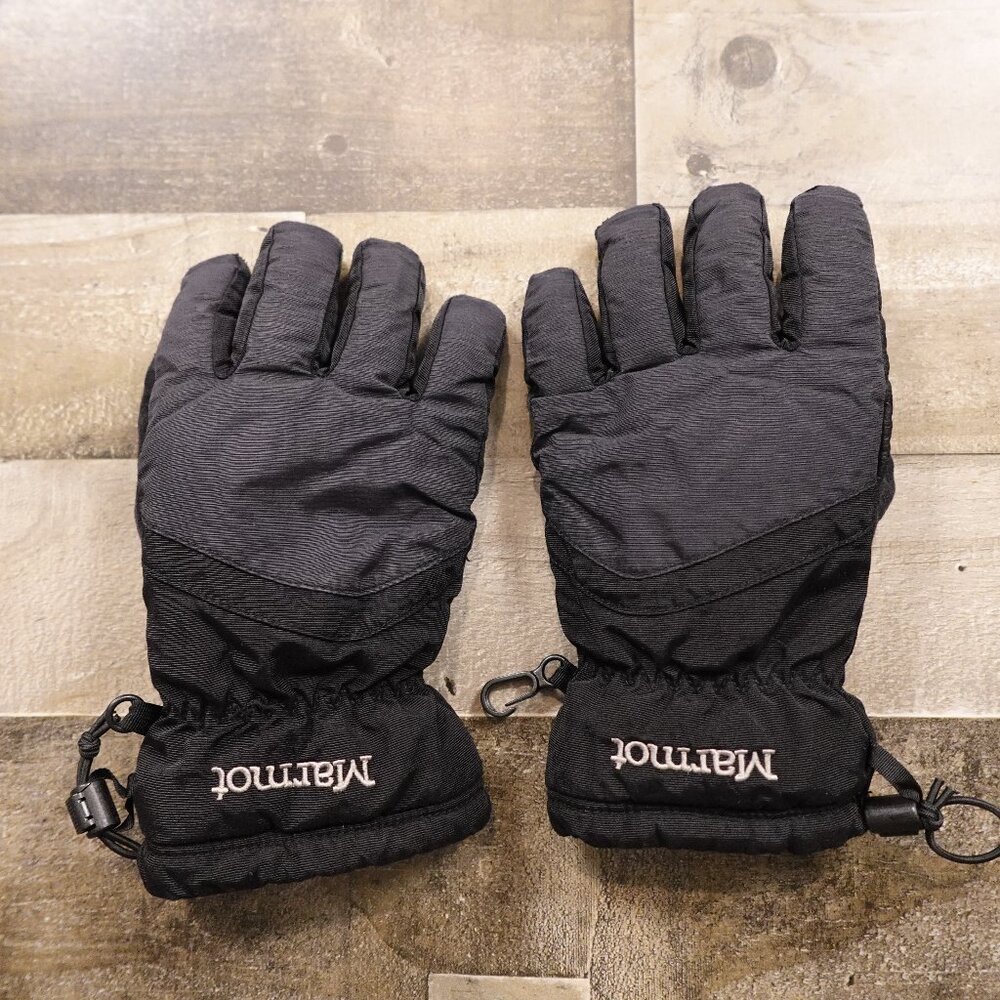Marmot Insulated Winter Gloves Kids XL Black Snow Ski Outdoor Good to Fair